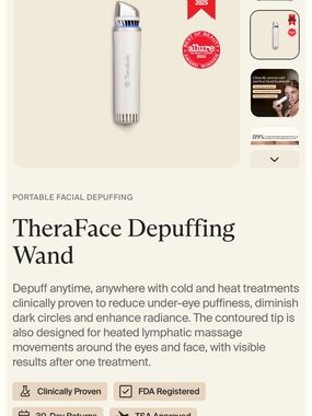 Therabody TheraFace Depuffing Wand — White